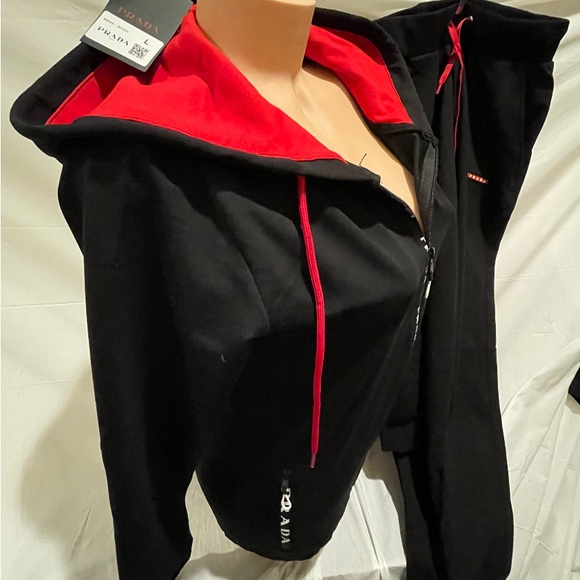 NEW PRADA ZIP HOODIE SWEATSHIRT JACKET & PANTS TRACK SET 2PC SET - Picture 6 of 8